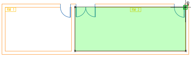 The enclosed perimeter highlighted in green define